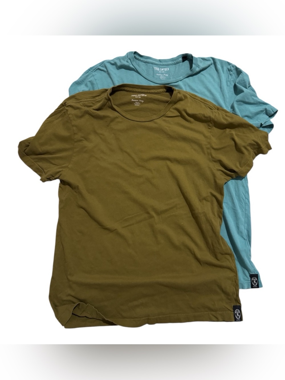 Lot of 2 Todd Synder Premium Jersey Short Sleeve Tee Brown Blue Cotton Crew-M